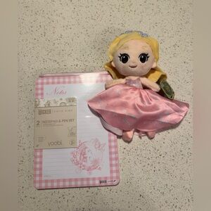 Wicked Glinda Upland Pink Plush 10 Inch + Yoobi Notepad Pen Set | Wicked NEW